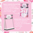 Load image into Gallery viewer, Infographic compares Fresh Scents Disco Cowgirl Sachet 2pk (up to 3 months, for drawers/closets) and Signature flameless air freshener Collection (3-pack, up to 6 months, for bedrooms/cars) on a pink floral background.