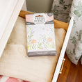 Load image into Gallery viewer, The Fresh Scents Baby Powder - Sachet 3pk offers a flameless fragrance option, shown resting on sweaters in a partly open white drawer with floral curtains in the background.